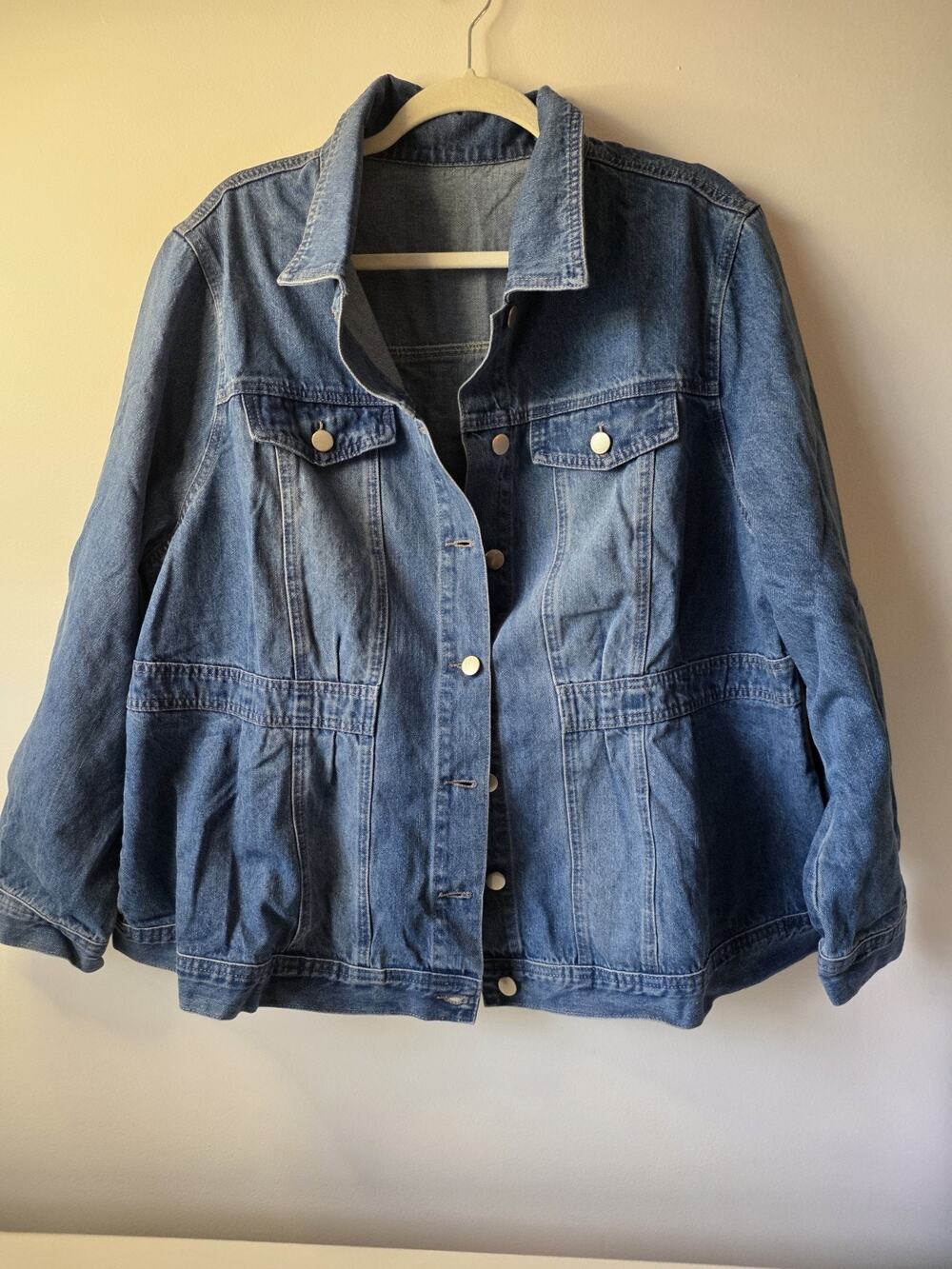 Agnes Orinda Plus Size Denim Jacket Size 2X Medium Wash Collared NWT NIP
